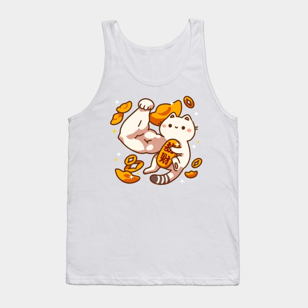 Funny Super Lucky Cat Tank Top by vooolatility